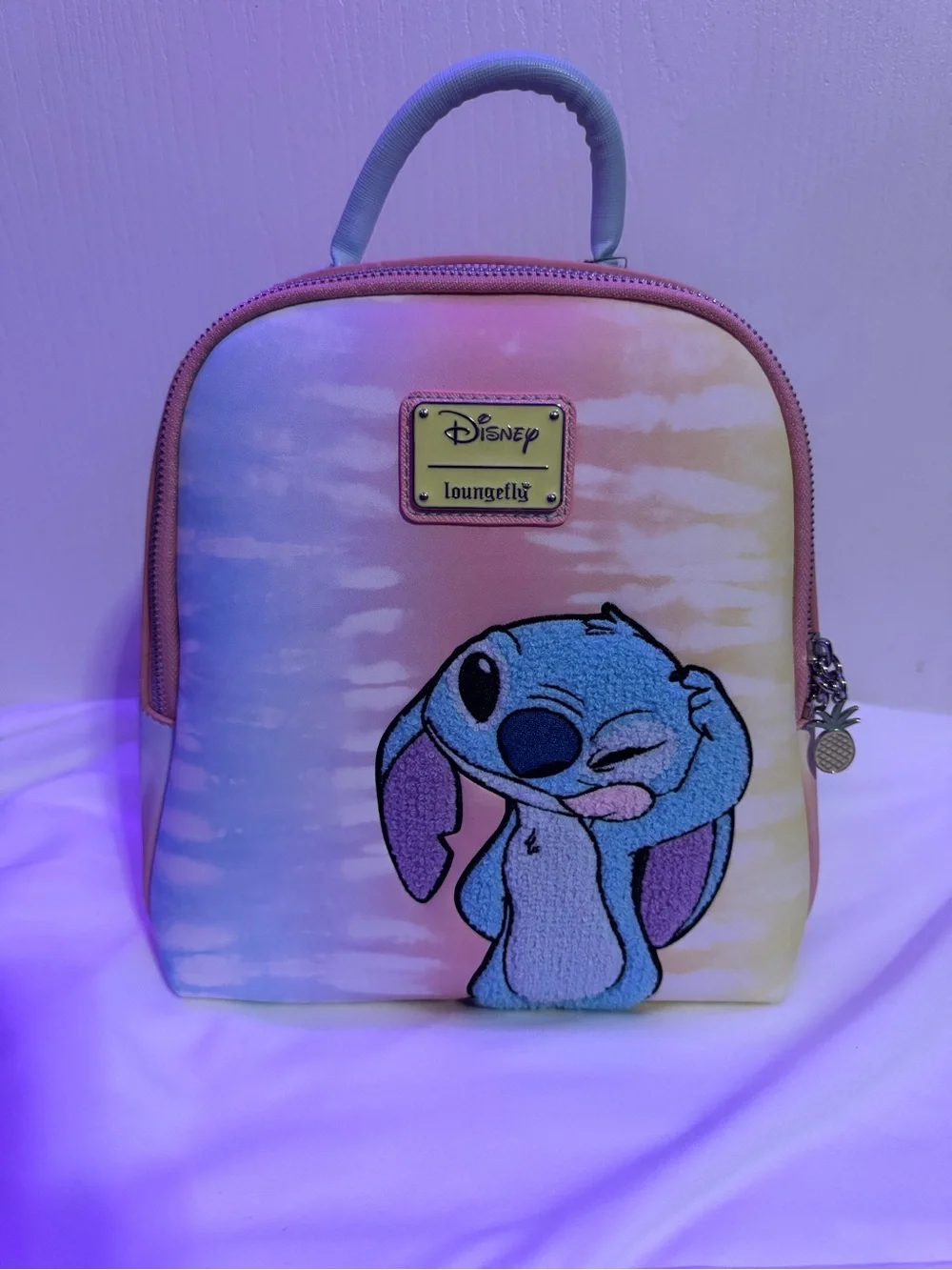 NWT Loungefly Pastel tie dye stitch mini backpack